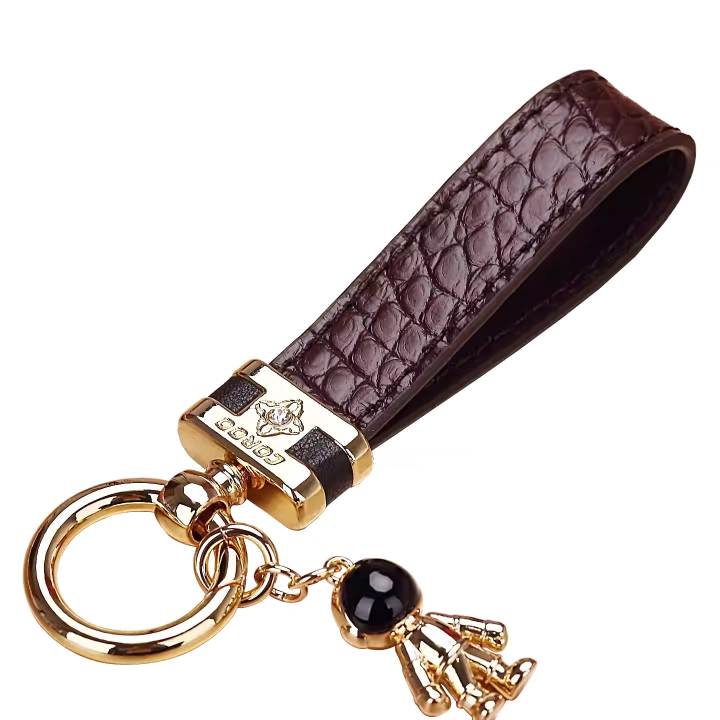 Premium Genuine Leather Keychain Pendant, Refined & Timeless Gift