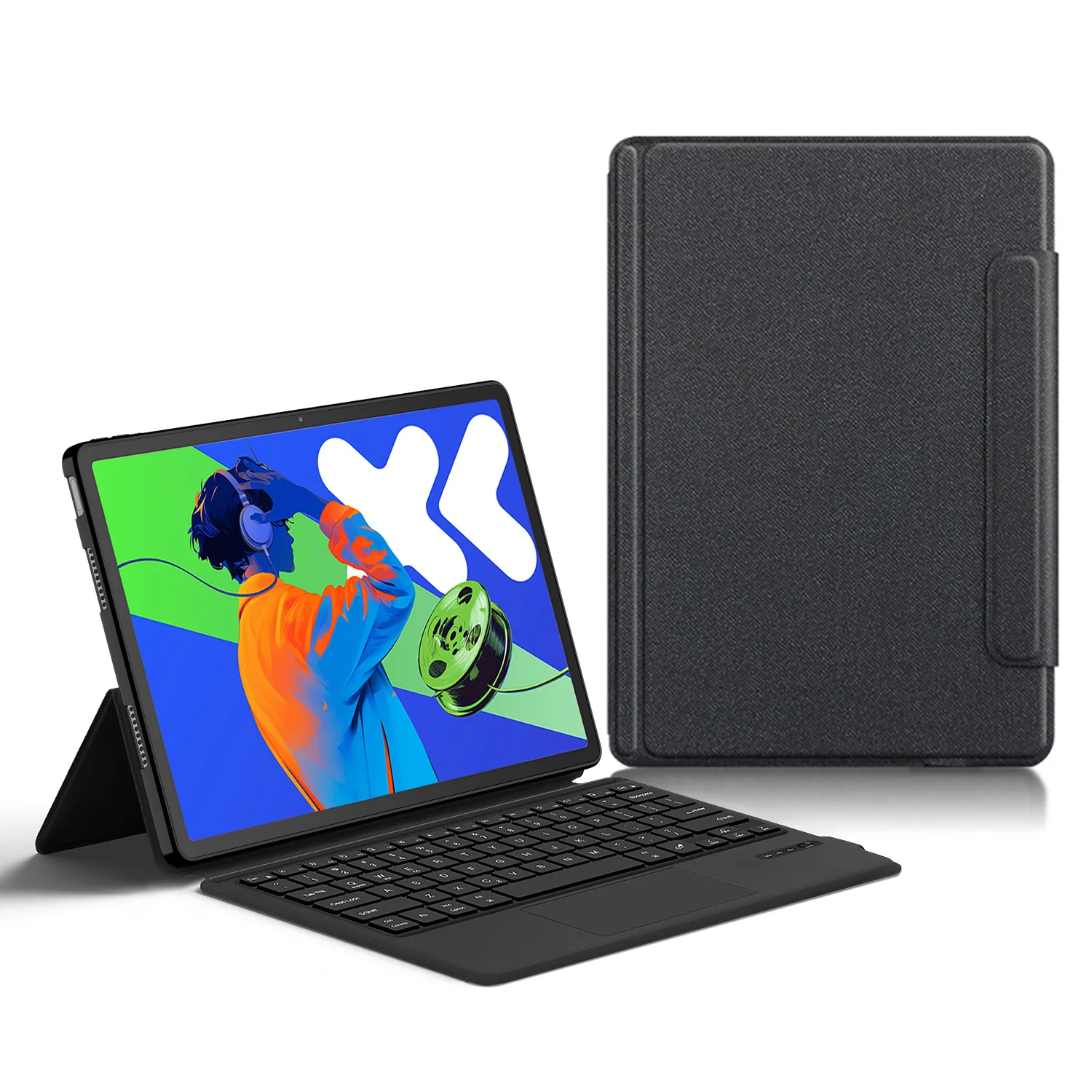 Lenovo Idea Tab Pro 12.7" 2025 (TB373FU/TB375FC) - Bluetooth Integrated Leather Touch Rotating Keyboard Case - Image 5