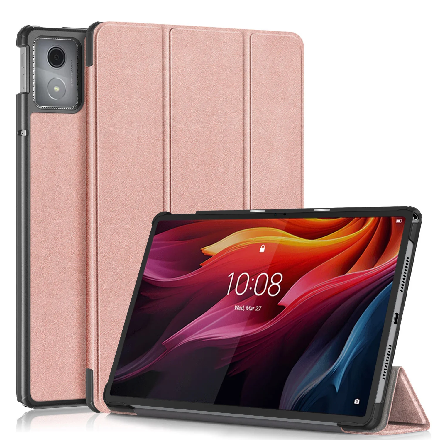 Lenovo Tab K11 Plus 11.45" 2024 (TB352FU/XU) - Silicone Triple-fold Intelligent Sleep Stand Series Case