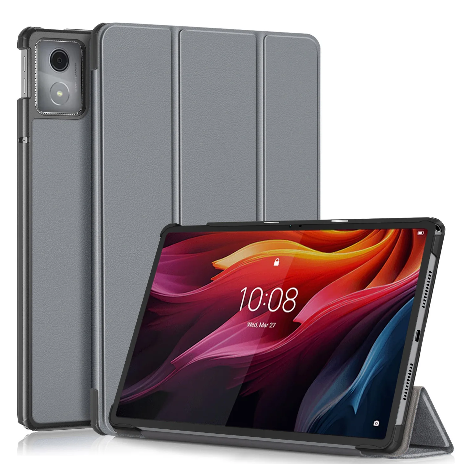 Lenovo Tab K11 Plus 11.45" 2024 (TB352FU/XU) - Silicone Triple-fold Intelligent Sleep Stand Series Case - Image 4