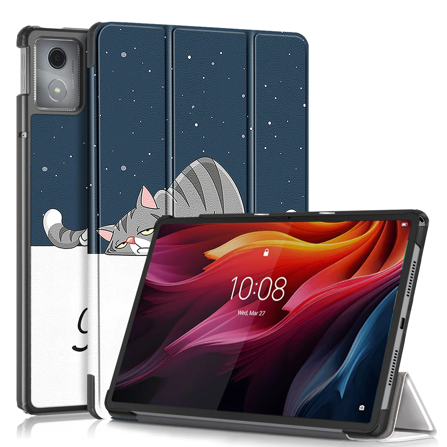Lenovo Tab K11 Plus 11.45" 2024 (TB352FU/XU) - Silicone Triple-fold Intelligent Sleep Stand Series Case - Image 6