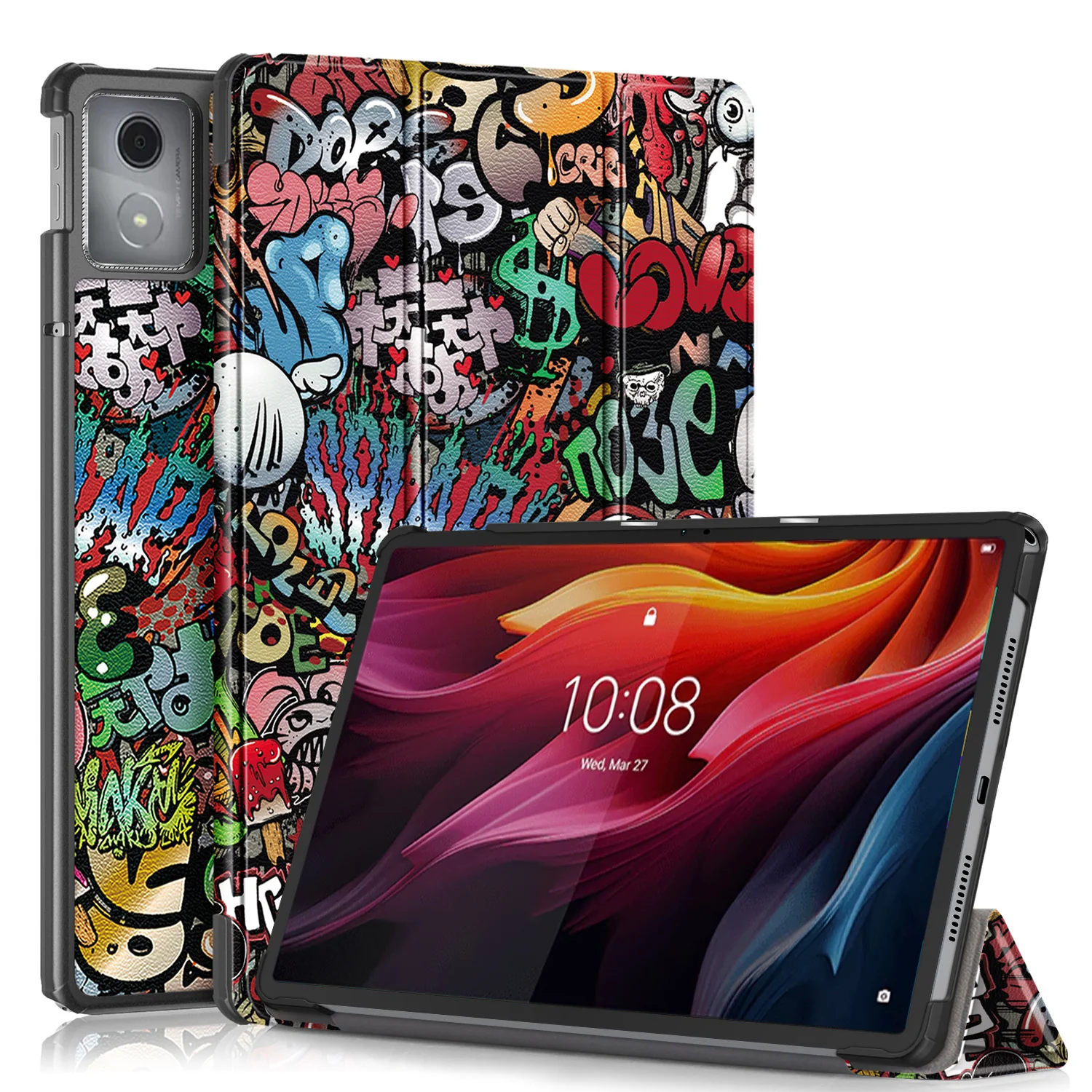 Lenovo Tab K11 Plus 11.45" 2024 (TB352FU/XU) - Silicone Triple-fold Intelligent Sleep Stand Series Case - Image 7