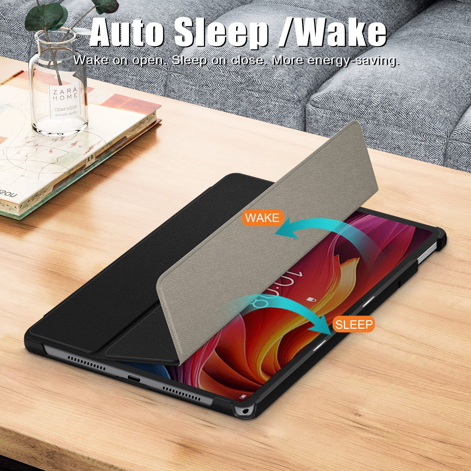 Lenovo Tab K11 Plus 11.45" 2024 (TB352FU/XU) - Silicone Triple-fold Intelligent Sleep Stand Series Case - Image 9