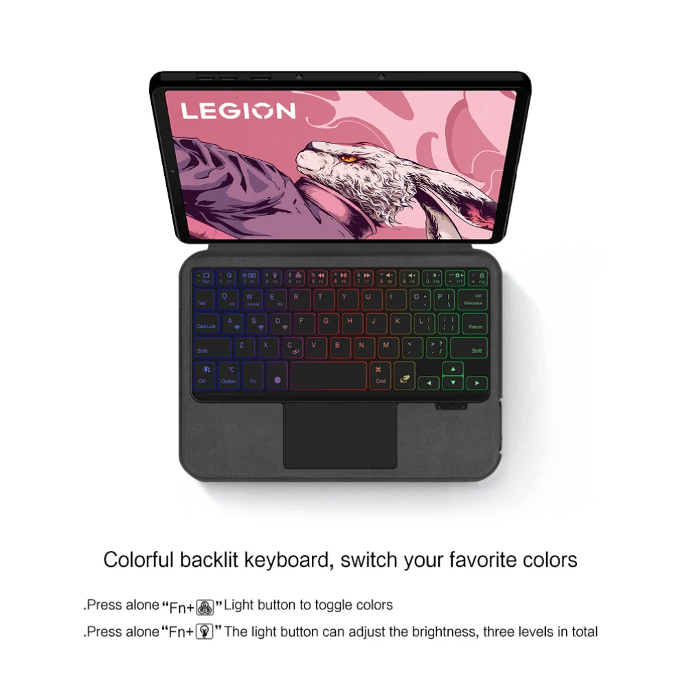 Lenovo Tab Legion Y700 8.8" inch 2022/2023/2025 (1st/2nd/3rd/4th) - Black Magnetic Flip Bluetooth Integrated Keyboard Case With Backlight and TouchPad - Image 5