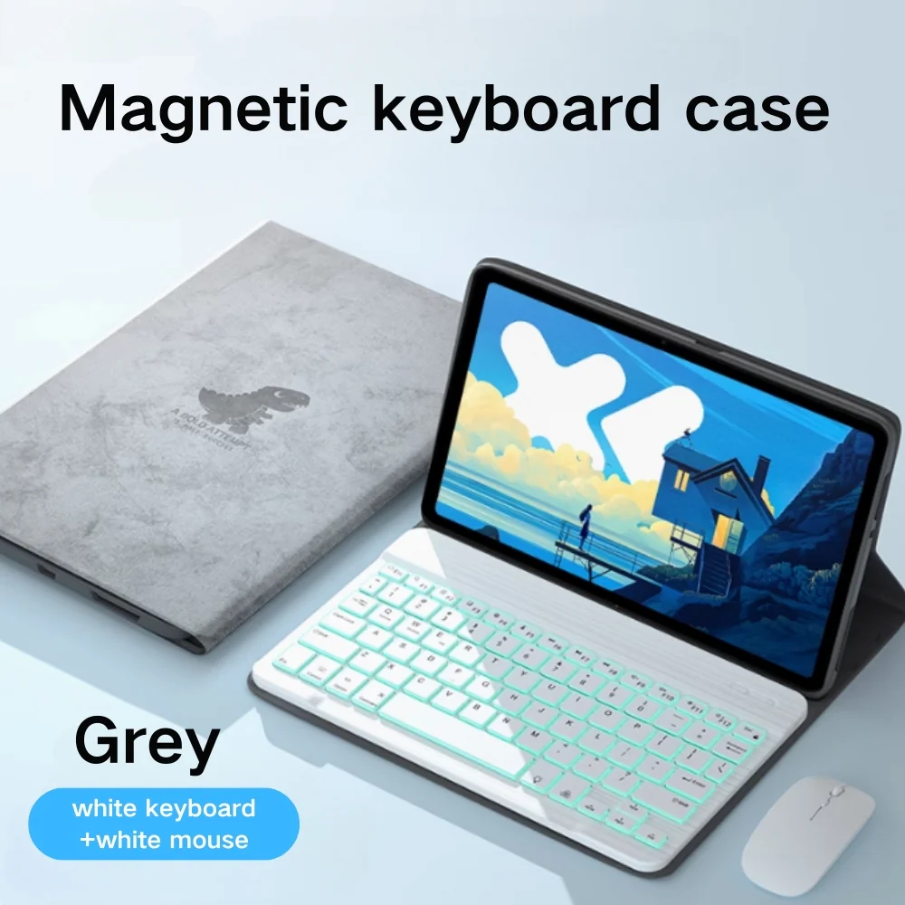 Lenovo Tab P11 Gen 2 (2nd Gen) 11.5" 2023 (TB350FU / TB350XU) - Cartoon Logo Detachable Magnetic Keyboard Case With Backlight and Mouse - Image 4