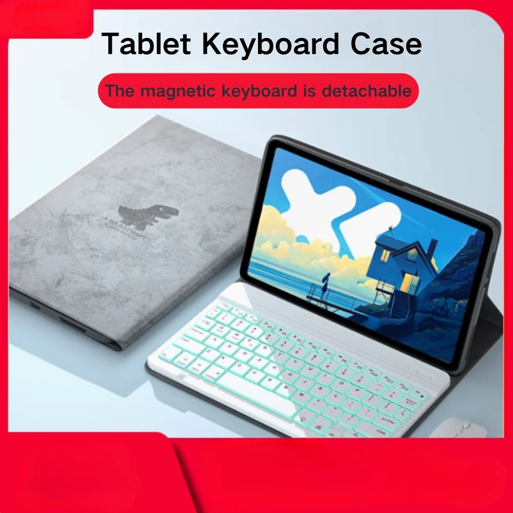 Lenovo Tab P11 Gen 2 (2nd Gen) 11.5" 2023 (TB350FU / TB350XU) - Cartoon Logo Detachable Magnetic Keyboard Case With Backlight and Mouse - Image 8