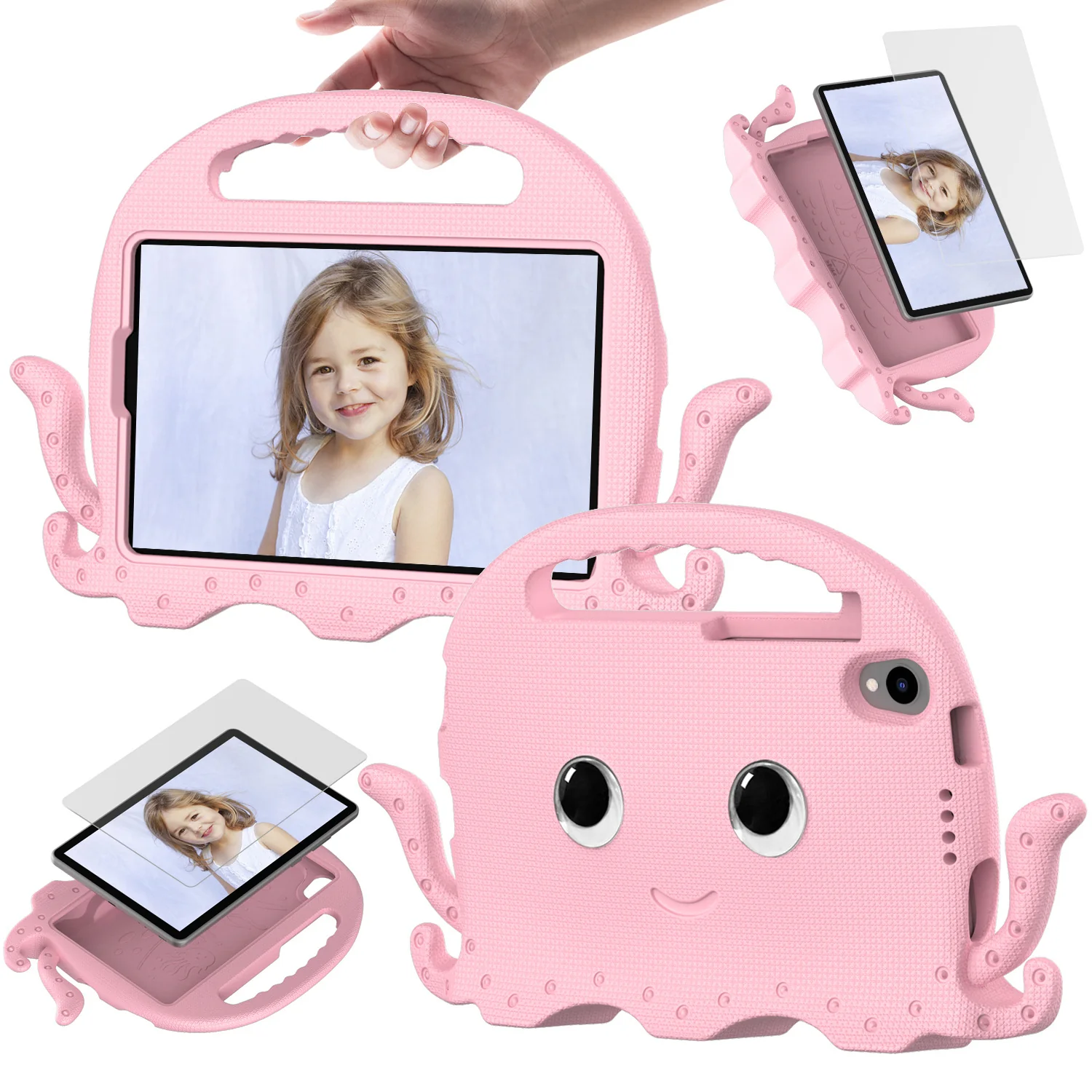 Lenovo Tab M10 10.6" inch 2023 (TB-360FU) - Hand-carry Children Cartoon Octopus Shockproof Heavy Duty Series Case - Image 13