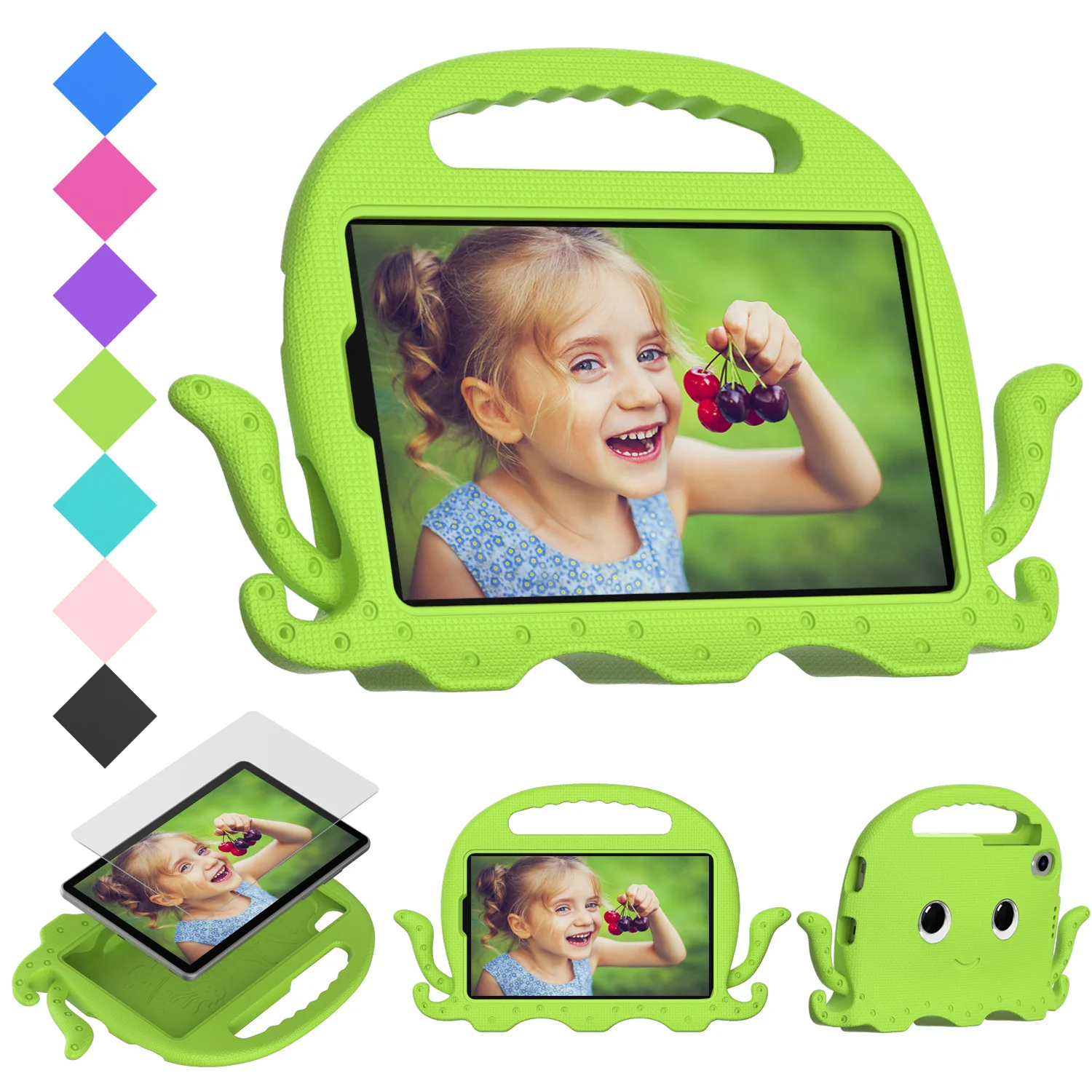 Lenovo Tab M10 10.6" inch 2023 (TB-360FU) - Hand-carry Children Cartoon Octopus Shockproof Heavy Duty Series Case - Image 4