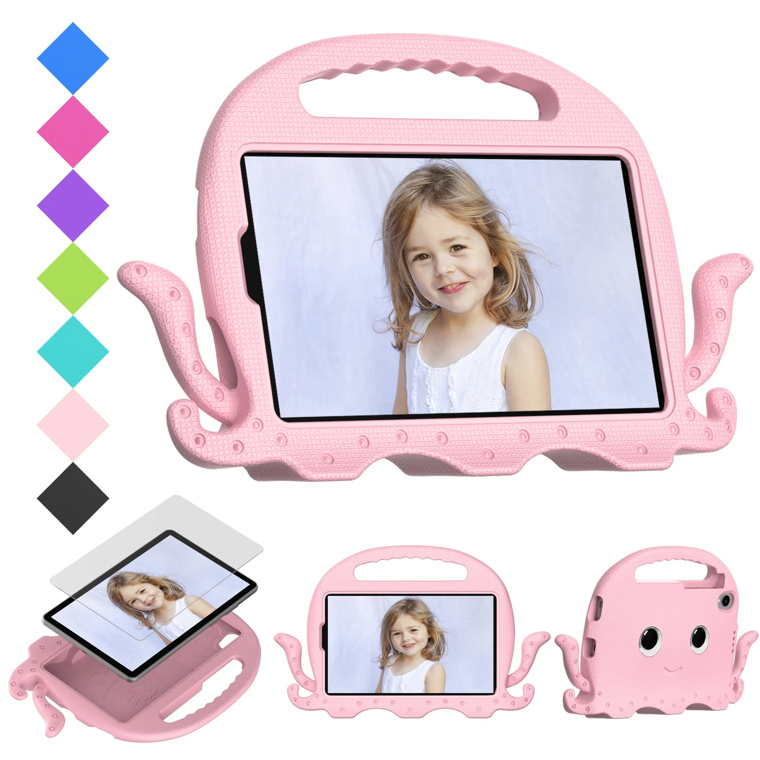 Lenovo Tab M10 10.6" inch 2023 (TB-360FU) - Hand-carry Children Cartoon Octopus Shockproof Heavy Duty Series Case - Image 5