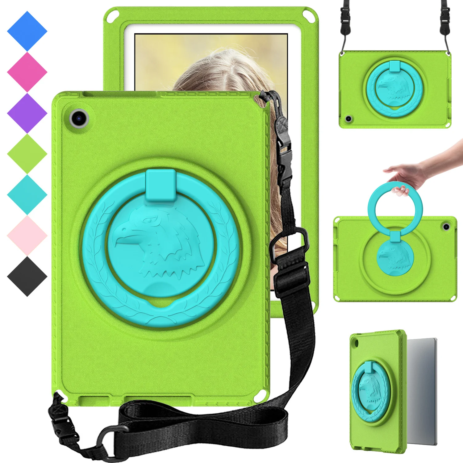 Lenovo Tab M8 (4th Gen) 8.0" 2023 (TB-300FU) - Shockproof Heavy Duty Series Case With 360° Rotatable Folding Handle - Image 4