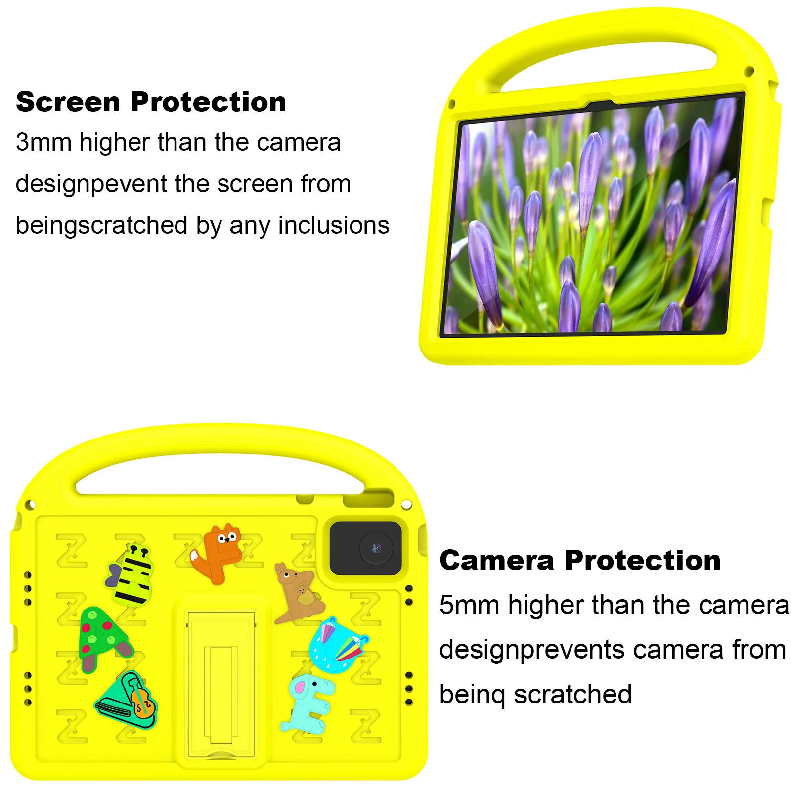 Lenovo Tab M11 11.0" 2024 (TB-330XU/330FU) - Children's Cartoon Alphabet Style EVA Stand Heavy Duty Series Case - Image 4