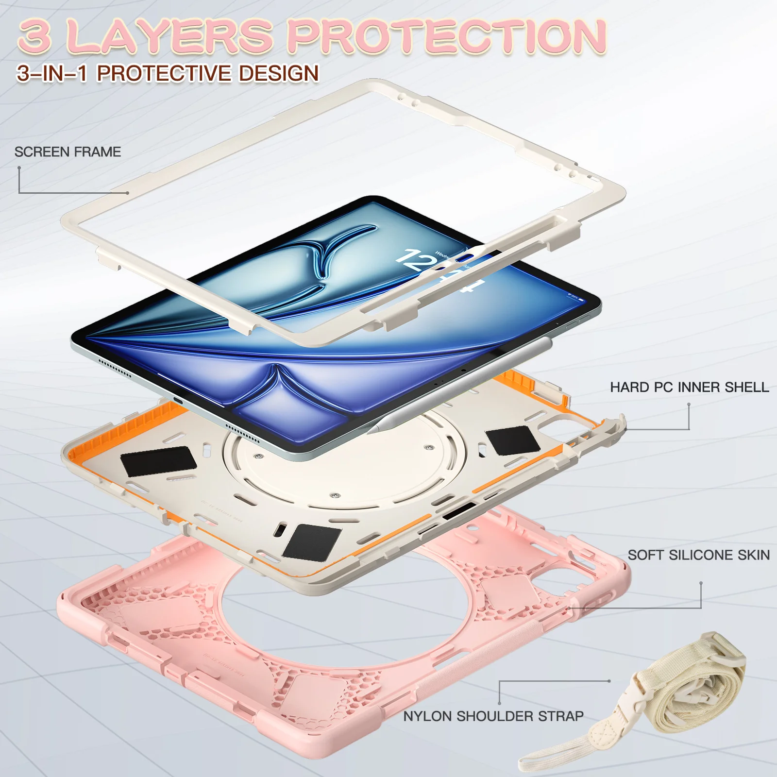 Lenovo Tab M11 11.0" 2024 (TB-330XU/330FU) - Multifunctional Shockproof Heavy Duty Series Case With Shoulder Strap - Image 8