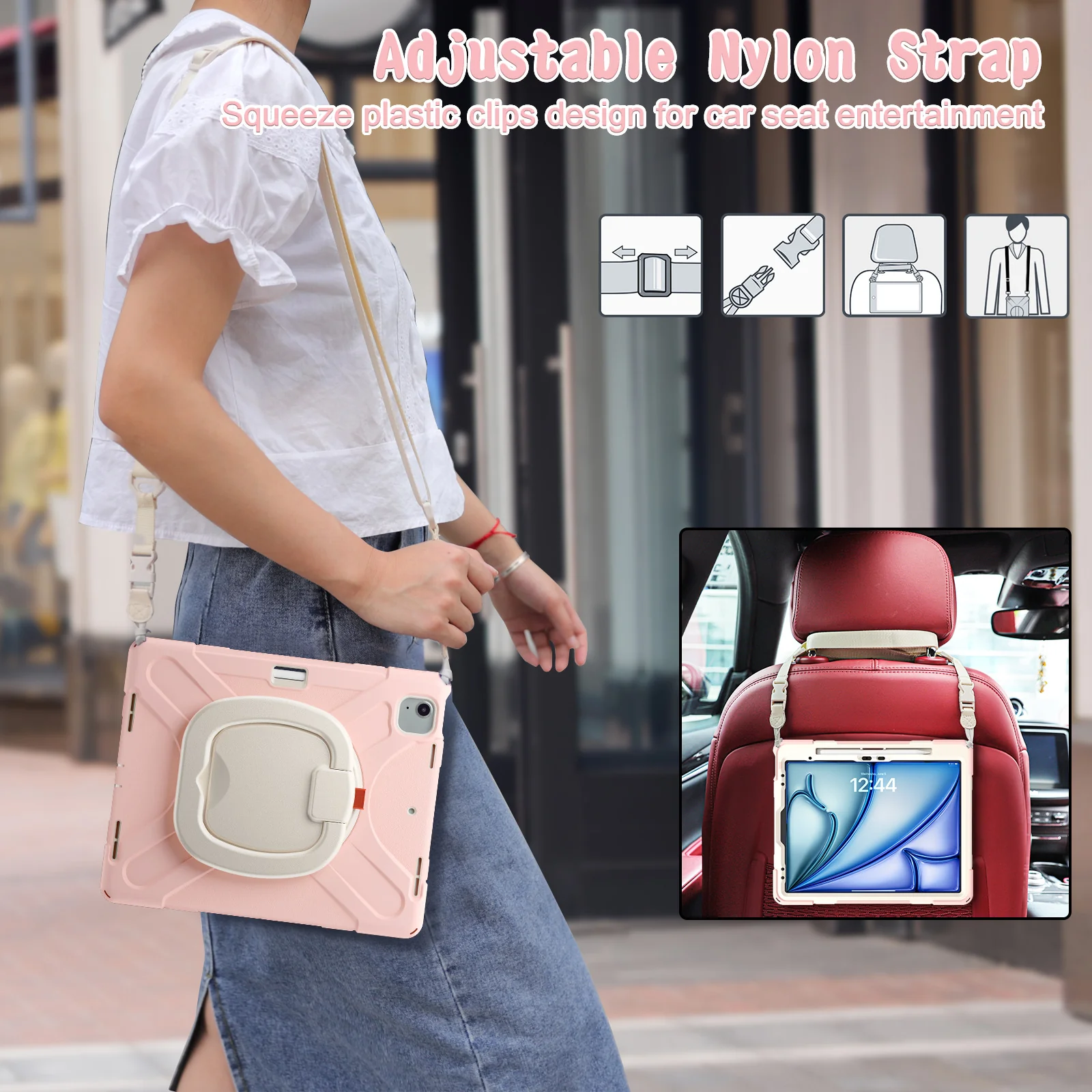 Lenovo Tab M11 11.0" 2024 (TB-330XU/330FU) - Multifunctional Shockproof Heavy Duty Series Case With Shoulder Strap - Image 9