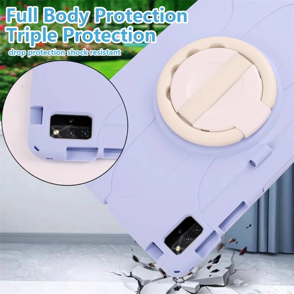 Lenovo Tab P12 12.7" 2023 (TB370/TB371) - 360° Rotating Wristband Stand Shockproof Heavy-Duty Case With Shoulder Strap - Image 10