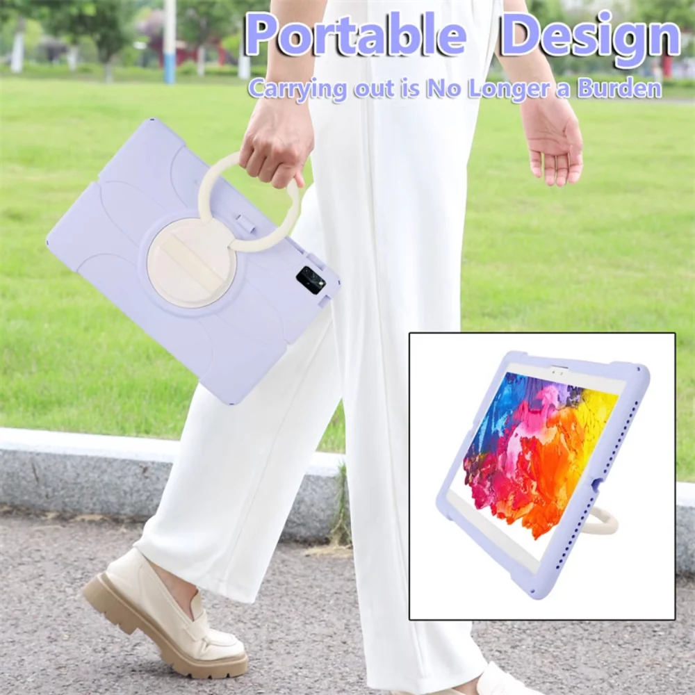 Lenovo Tab P12 12.7" 2023 (TB370/TB371) - 360° Rotating Wristband Stand Shockproof Heavy-Duty Case With Shoulder Strap - Image 9