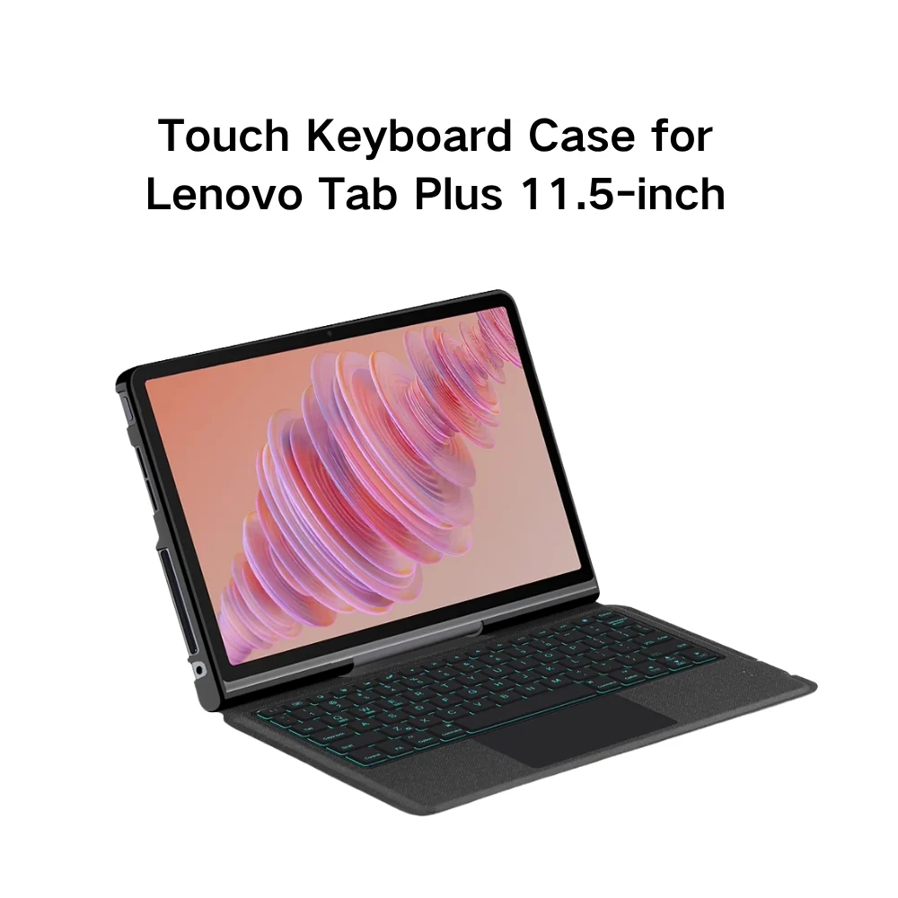 Lenovo Tab Plus 11.5" 2024 (TB-351FU) - Black Detachable Magnetic Bluetooth Keyboard Case With Backlight and Touchpad - Image 3