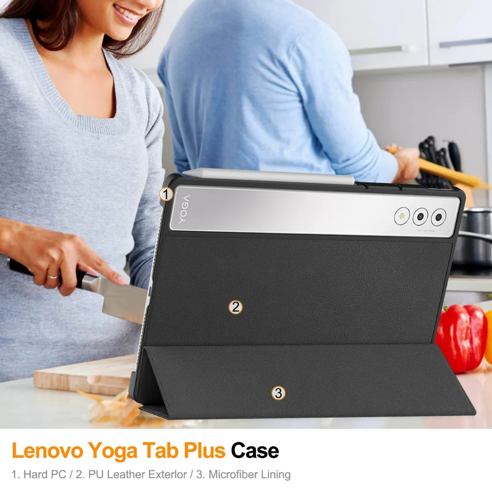 Lenovo Yoga Tab Plus 12.7" 2025 (TB520FU/XU) - Intelligent Sleep Shockproof Stand Case - Image 6