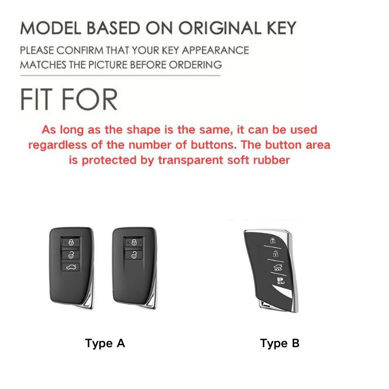 Lexus Aluminum Alloy Leather Car Key Fob Case Cover For ES200, ES300, RX300, 350h, NX200, LX570 - Image 2