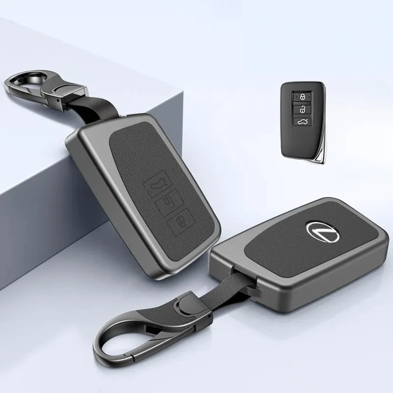Lexus Aluminum Alloy Leather Car Key Fob Case Cover For ES200, ES300, RX300, 350h, NX200, LX570 - Image 3