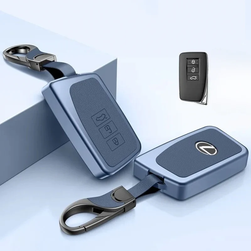Lexus Aluminum Alloy Leather Car Key Fob Case Cover For ES200, ES300, RX300, 350h, NX200, LX570 - Image 4