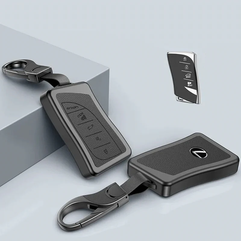 Lexus Aluminum Alloy Leather Car Key Fob Case Cover For ES200, ES300, RX300, 350h, NX200, LX570 - Image 6