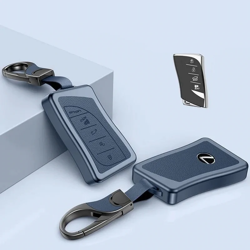 Lexus Aluminum Alloy Leather Car Key Fob Case Cover For ES200, ES300, RX300, 350h, NX200, LX570 - Image 7