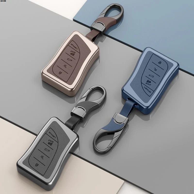 Lexus Aluminum Alloy Leather Car Key Fob Case Cover For ES200, ES300, RX300, 350h, NX200, LX570 - Image 9