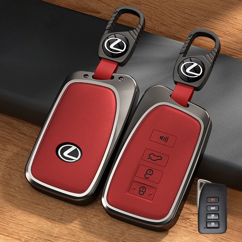 Lexus Aluminum Alloy + PU Leather Car Key Fob Case Cover For ES200, ES300h, RX350h, RX300, NX200, NX260 - Image 12