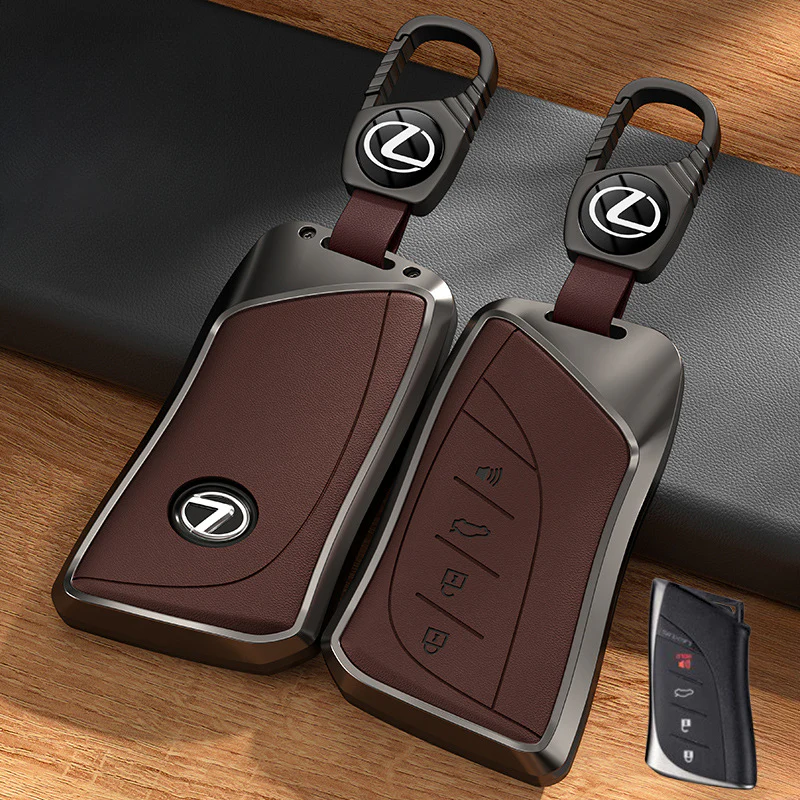 Lexus Aluminum Alloy + PU Leather Car Key Fob Case Cover For ES200, ES300h, RX350h, RX300, NX200, NX260 - Image 20