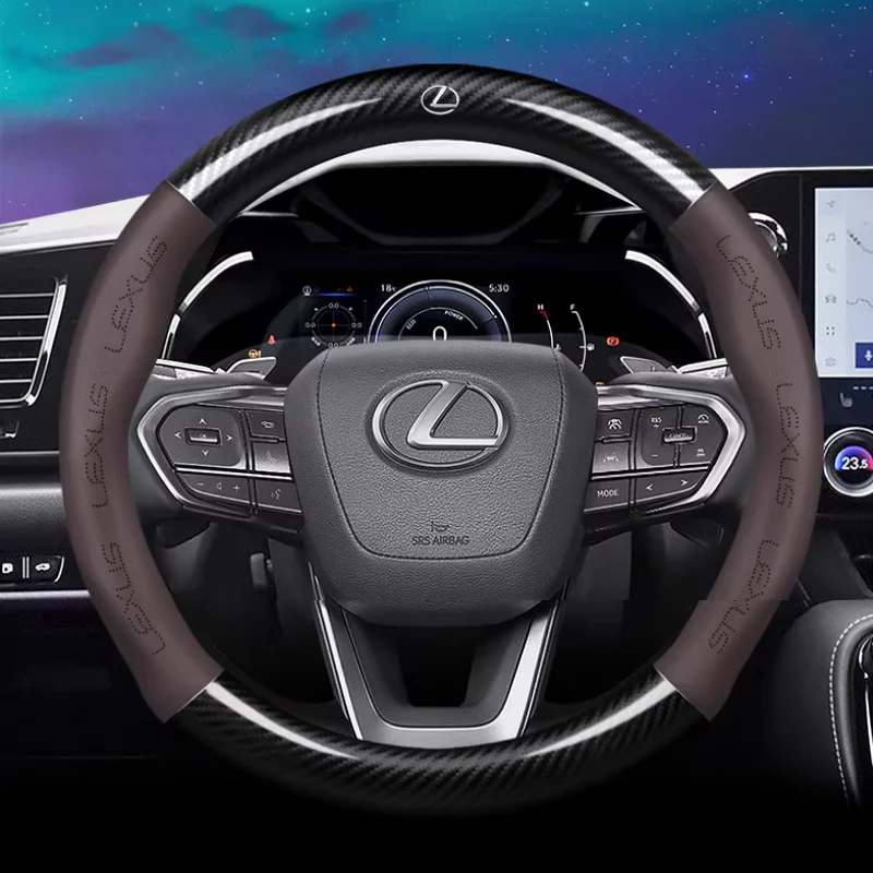 Lexus Leather & Carbon Fiber Car Steering Wheel Covers for Lexus ES200, ES300H, RX350, NX200, UX260 - Image 10