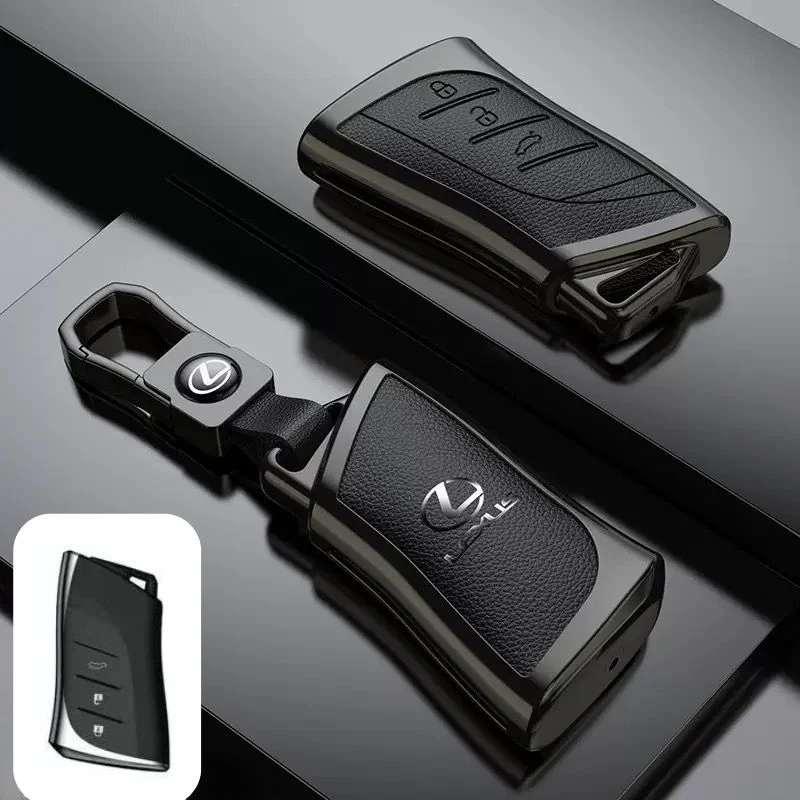 Lexus Zinc Alloy + PU Leather Car Key Fob Case Cover For ES200, ES300, RX350, NX350H, LS500H - Image 11