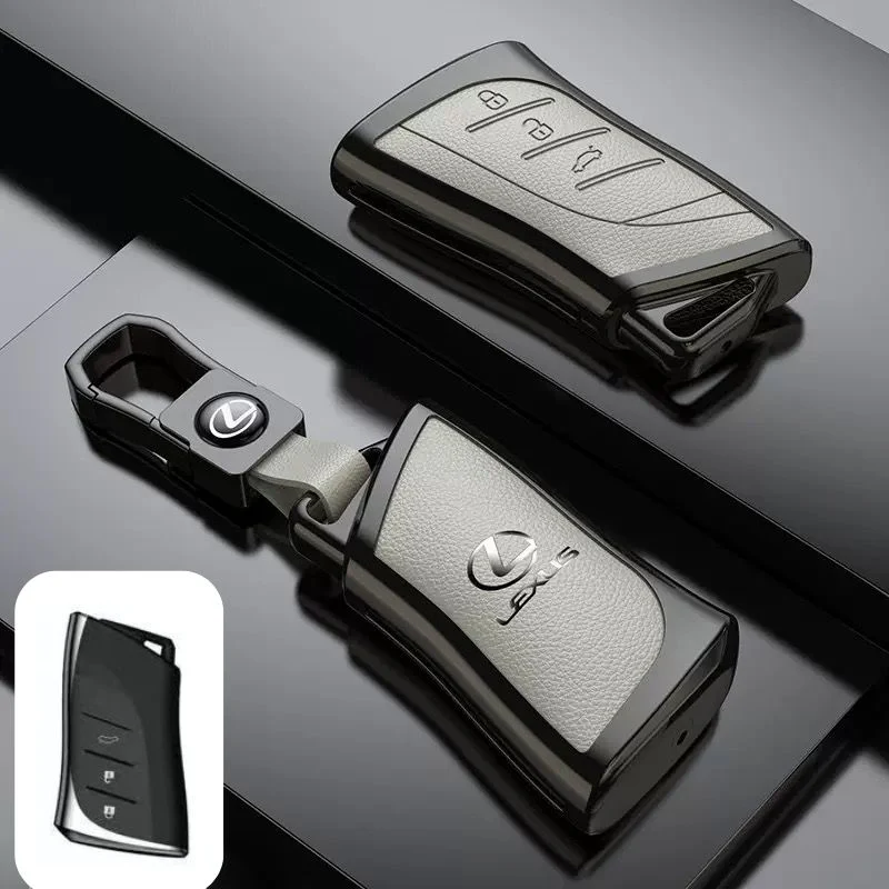 Lexus Zinc Alloy + PU Leather Car Key Fob Case Cover For ES200, ES300, RX350, NX350H, LS500H - Image 12
