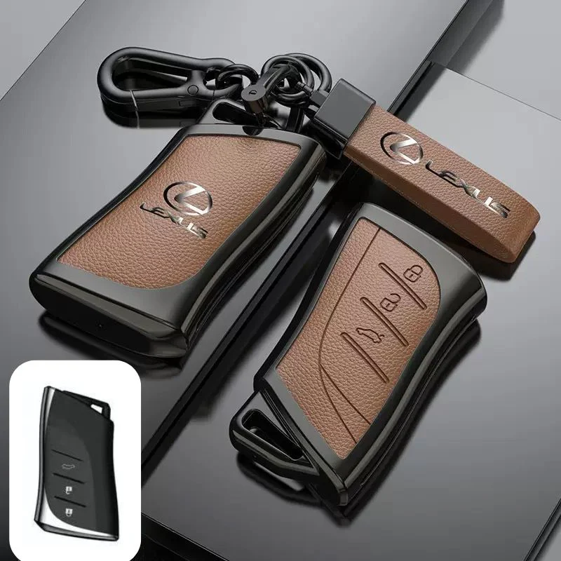 Lexus Zinc Alloy + PU Leather Car Key Fob Case Cover For ES200, ES300, RX350, NX350H, LS500H - Image 15