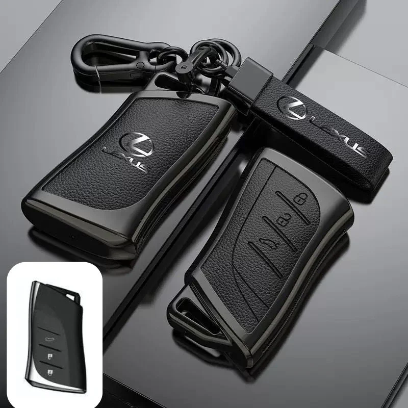 Lexus Zinc Alloy + PU Leather Car Key Fob Case Cover For ES200, ES300, RX350, NX350H, LS500H - Image 16