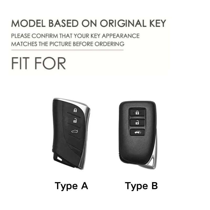 Lexus Zinc Alloy + PU Leather Car Key Fob Case Cover For ES200, ES300, RX350, NX350H, LS500H - Image 2