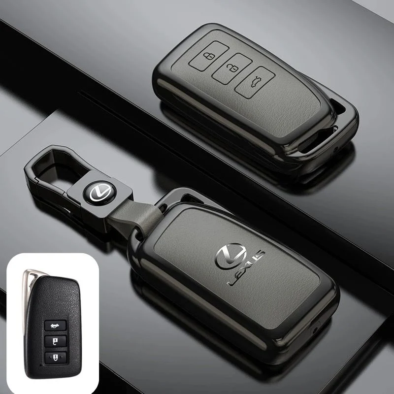 Lexus Zinc Alloy + PU Leather Car Key Fob Case Cover For ES200, ES300, RX350, NX350H, LS500H - Image 5