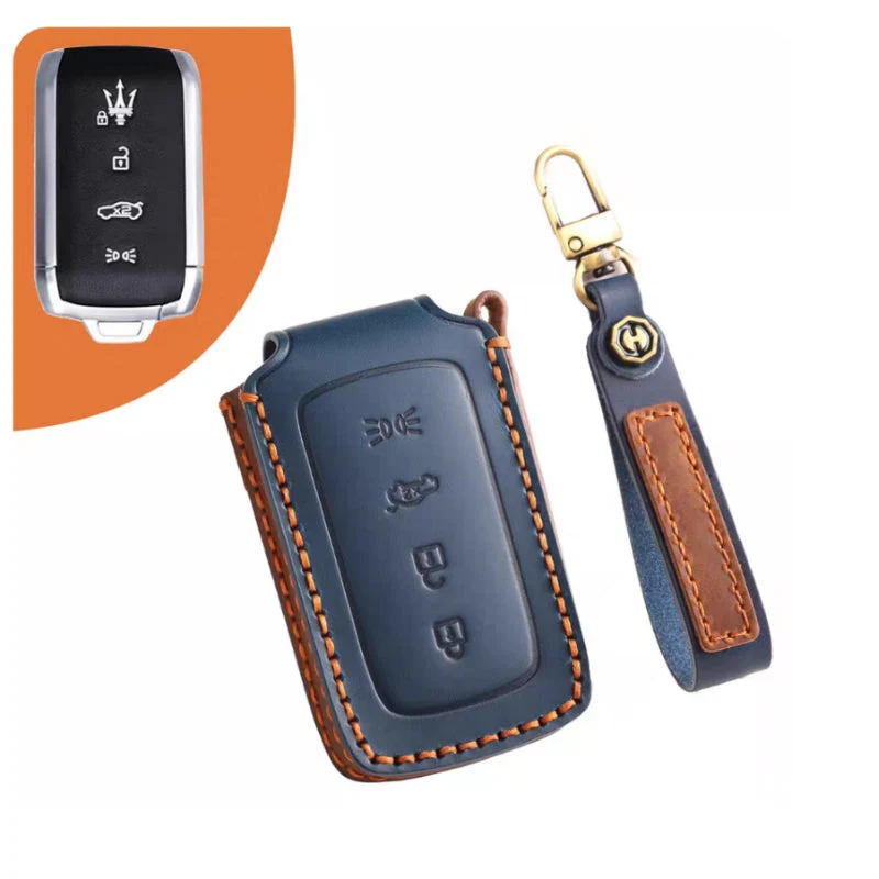Luxury Genuine Leather Car Key Fob Case Cover for Maserati Levante, MC20, Ghibli, Quattroporte 2014-2022 – Shockproof, Handcrafted & Gift-Ready - Image 10