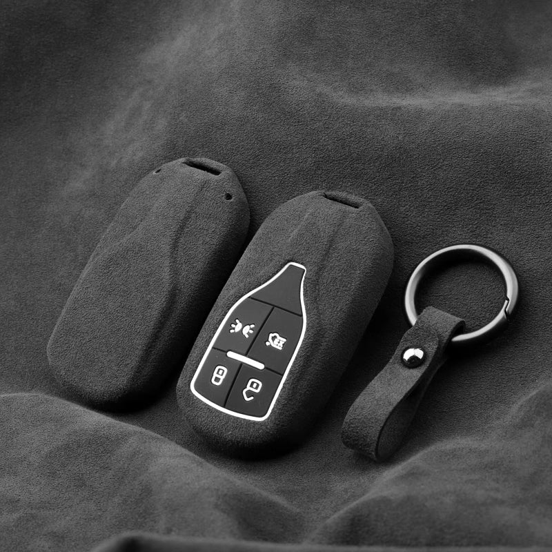 Luxury Suede Car Key Fob Case Cover for Maserati Levante, MC20, Ghibli, Quattroporte 2014-2022 – Skin-Friendly, Durable & Stain-Resistant - Image 3