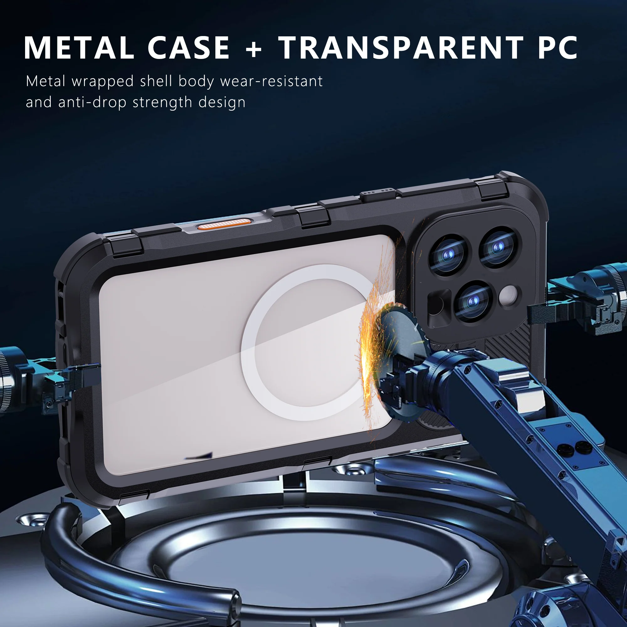 [M Series][Magsafe Compatible] Apple iPhone 16 / 16 Plus / 16 Pro / 16 Pro Max - Redpepper Metal Heavy Duty Waterproof Magnetic Silicone Phone Case With Lanyard - Image 18
