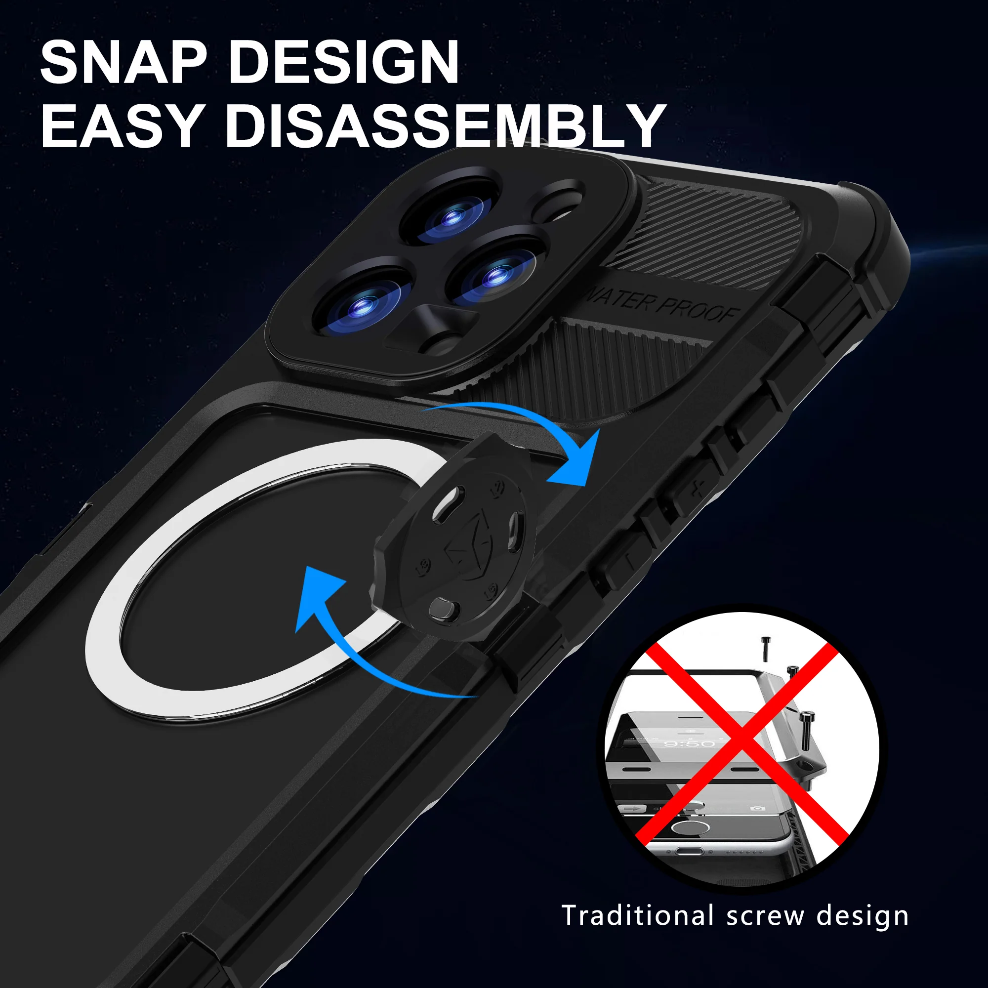 [M Series][Magsafe Compatible] Apple iPhone 16 / 16 Plus / 16 Pro / 16 Pro Max - Redpepper Metal Heavy Duty Waterproof Magnetic Silicone Phone Case With Lanyard - Image 19