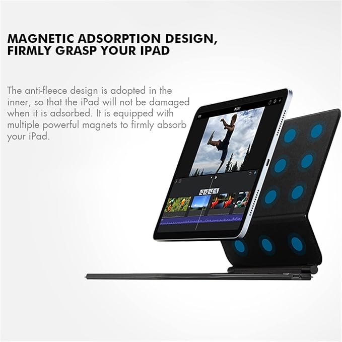 Apple iPad Mini 8.3'' 6/7th Gen (2021/2024) - Easy-Set Floating Cantilever Stand Precision Multi-Touch Trackpad Smart Wireless Keyboard Case With Backlit Keys - Image 3