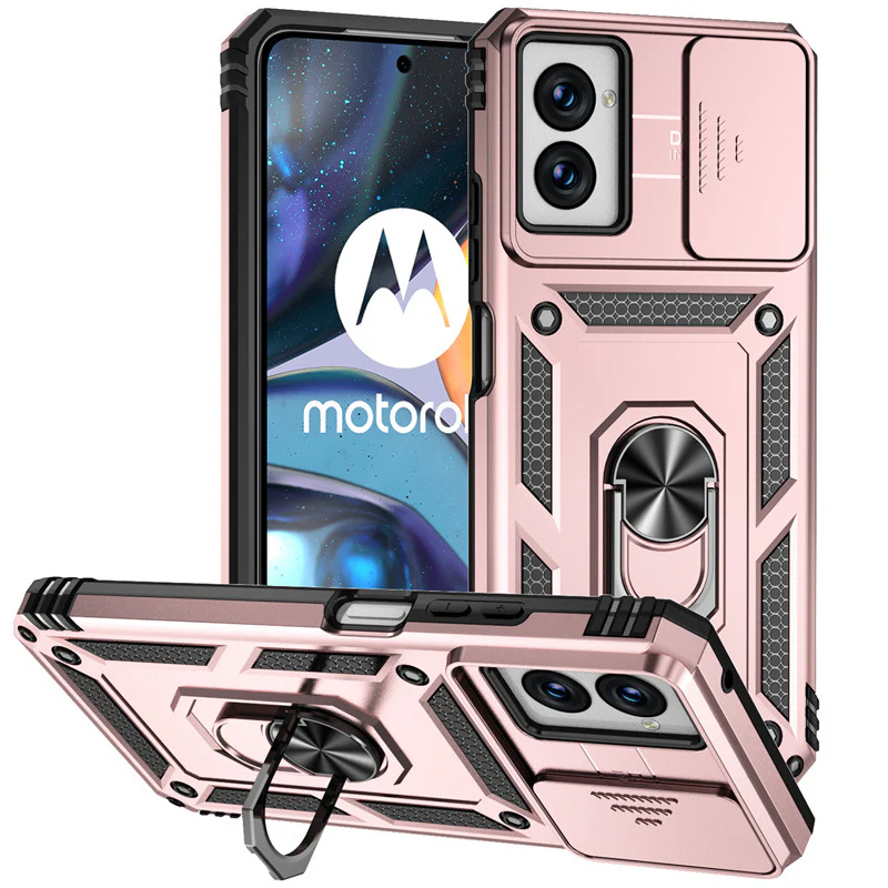 [Magnetic Ring Kickstand][Slide Lens Cover] Motorola Moto G82 - Shield Shockproof Rugged Heavy Duty Case - Image 13