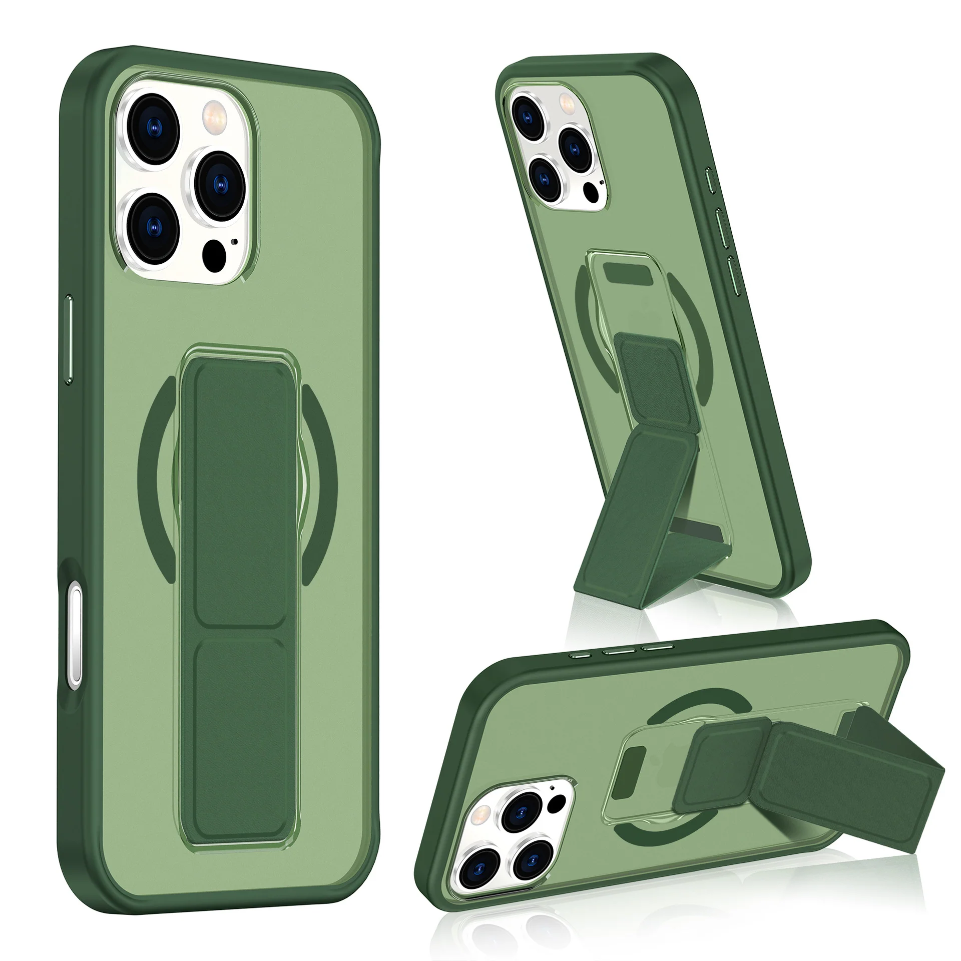 [Magsafe Compatible] Apple iPhone 15/Plus/Pro/Max - Fashion Foldable Stand Shockproof Case - Image 11