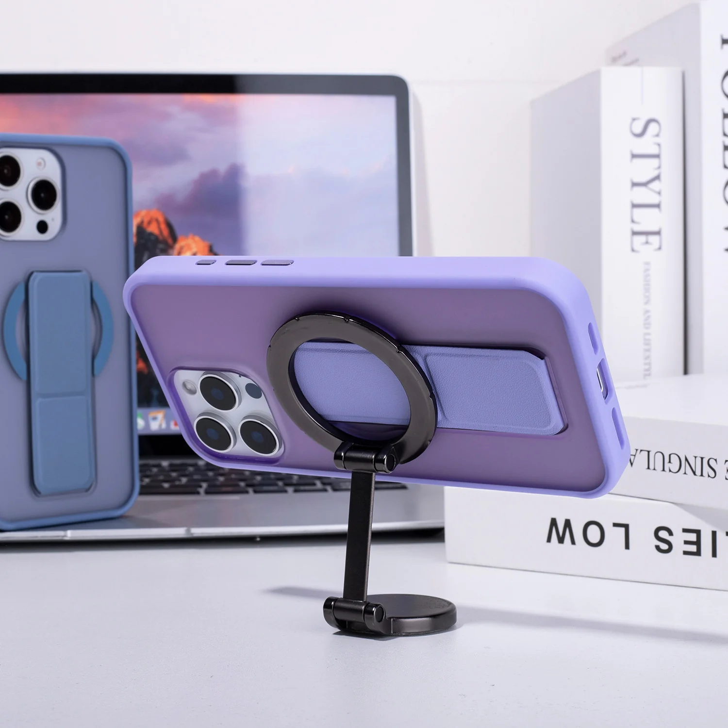 [Magsafe Compatible] Apple iPhone 15/Plus/Pro/Max - Fashion Foldable Stand Shockproof Case - Image 3