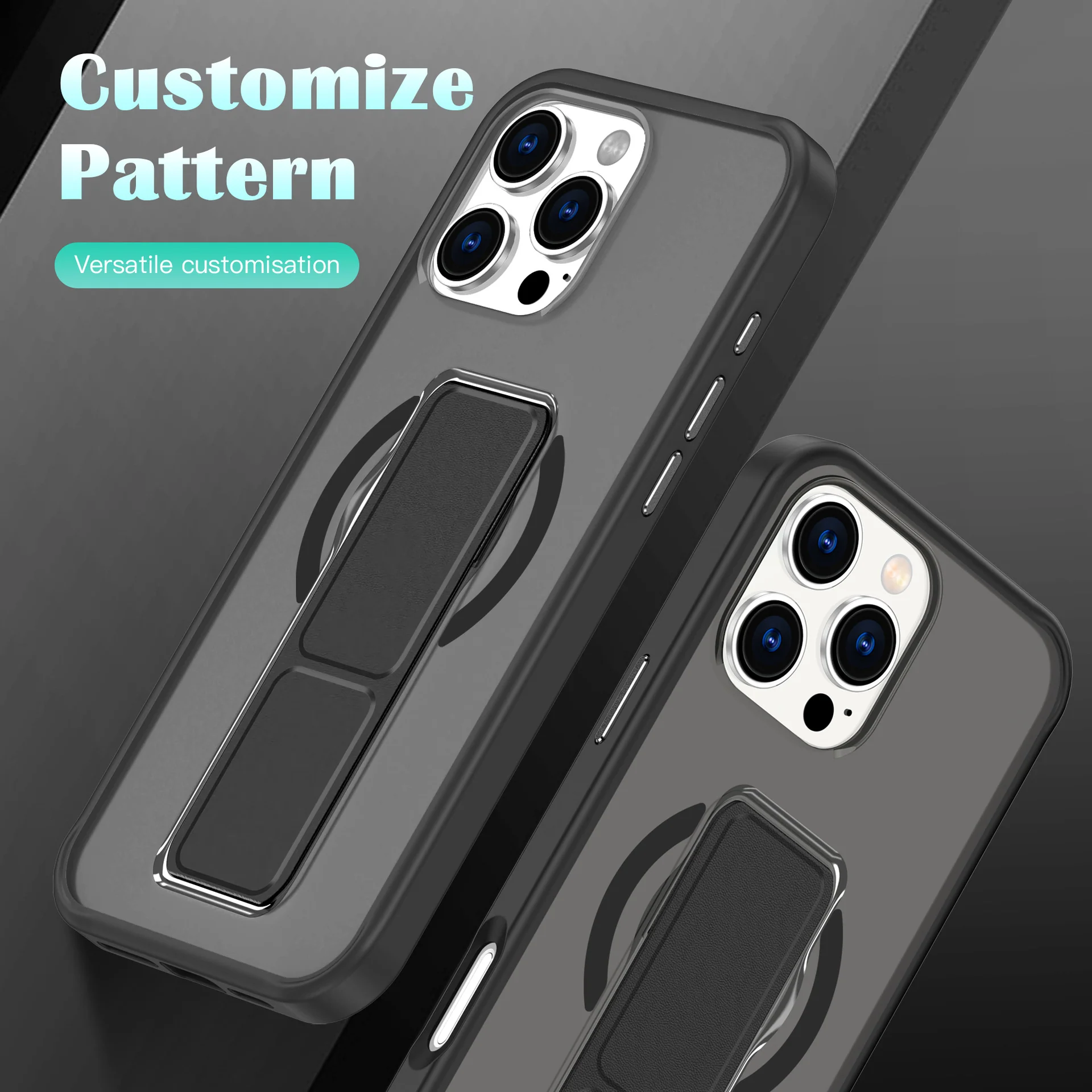 [Magsafe Compatible] Apple iPhone 15/Plus/Pro/Max - Fashion Foldable Stand Shockproof Case - Image 5