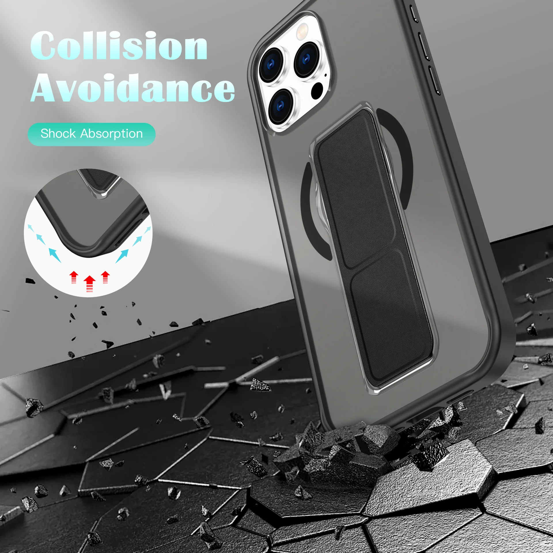 [Magsafe Compatible] Apple iPhone 15/Plus/Pro/Max - Fashion Foldable Stand Shockproof Case - Image 8