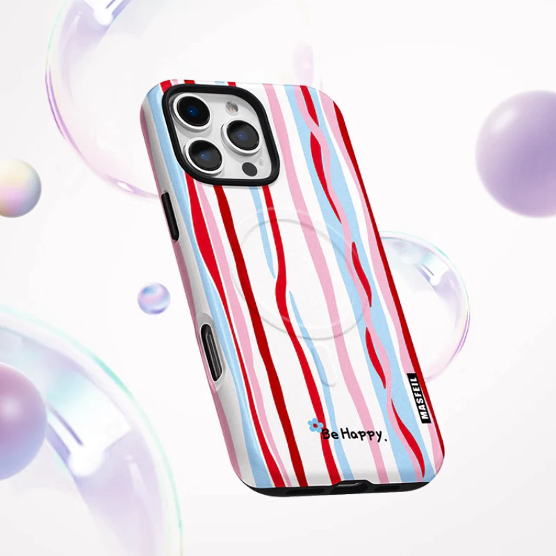 [Magsafe Compatible] Apple iPhone 17/Air/Pro/Max - Minimalist Stripe Shockproof Stand Case - Image 9