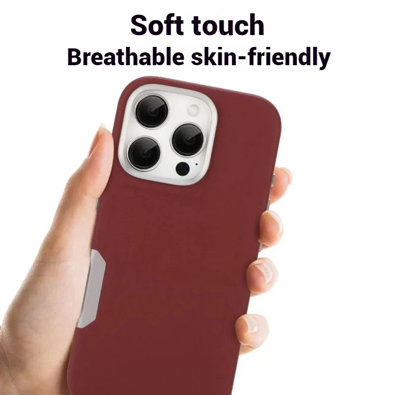 [Magsafe Compatible] Apple iPhone 16/Plus/Pro/Max - Metal Camera Button Leather Magnetic Shockproof Essentials Series Case - Image 7