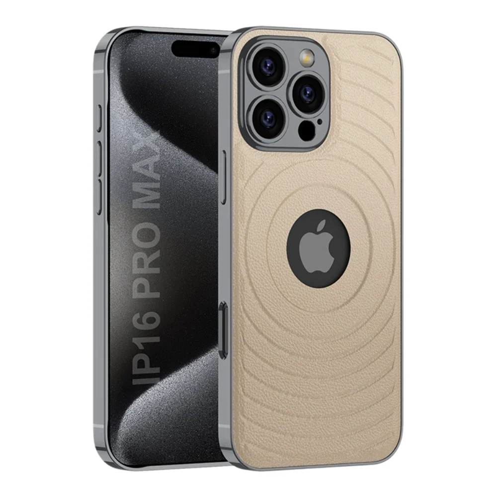 [Magsafe Compatible] Apple iPhone 16/Plus/Pro/Max - Plating Leather Wave MagSafe Phone Case - Image 4