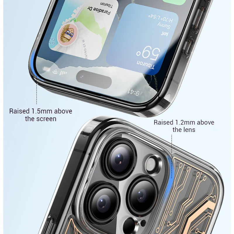 [Magsafe Compatible] Apple iPhone 16/Pro/Pro Max/Plus Transparent Punk-Style Shockproof Case with Mechanical Watch Design - Image 5